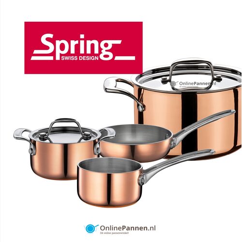 H&H Pentola in acciaio inox con fondo filo rame con coperchio cm 20 | Leroy Merlin